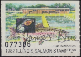 Picture of 1982 Illinois Salmon Stamp Used F-VF