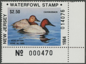 Picture of 1984 New Jersey Duck Stamp - First of State MNH VF