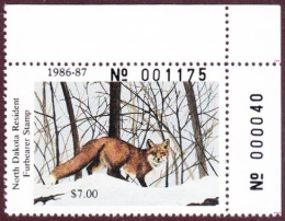 Picture of 1986 North Dakota Furbearer Stamp MNH VF