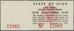 Picture of 1975 Utah Lake Powell Fishing Stamp MNH VF