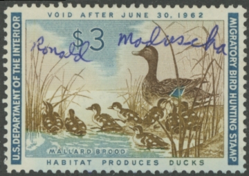 Picture of RW28 1961 Duck Stamp  Used VF - XF