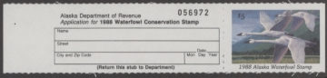 Picture of 1988 Alaska Duck Stamp with Tab MNH VF