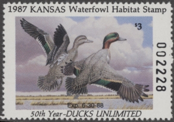 Picture of 1987 Kansas Duck Stamp - First of State MNH VF