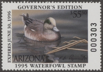 Picture of 1995 Arizona Duck Stamp Governor's Edition MNH VF
