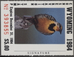 Scan of WY1 1984 MNH VF
 First of State