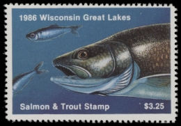 Picture of 1986 Wisconsin Great Lakes Salmon & Trout Stamp  MNH VF
