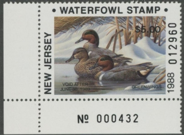 Picture of 1988 New Jersey NR Duck Stamp MNH VF