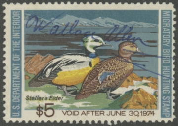 Picture of RW40 1973 Duck Stamp. Used