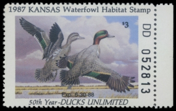 Picture of 1987 Kansas Duck Stamp - First of State