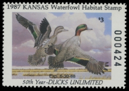 Picture of 1987 Kansas Duck Stamp - First of State